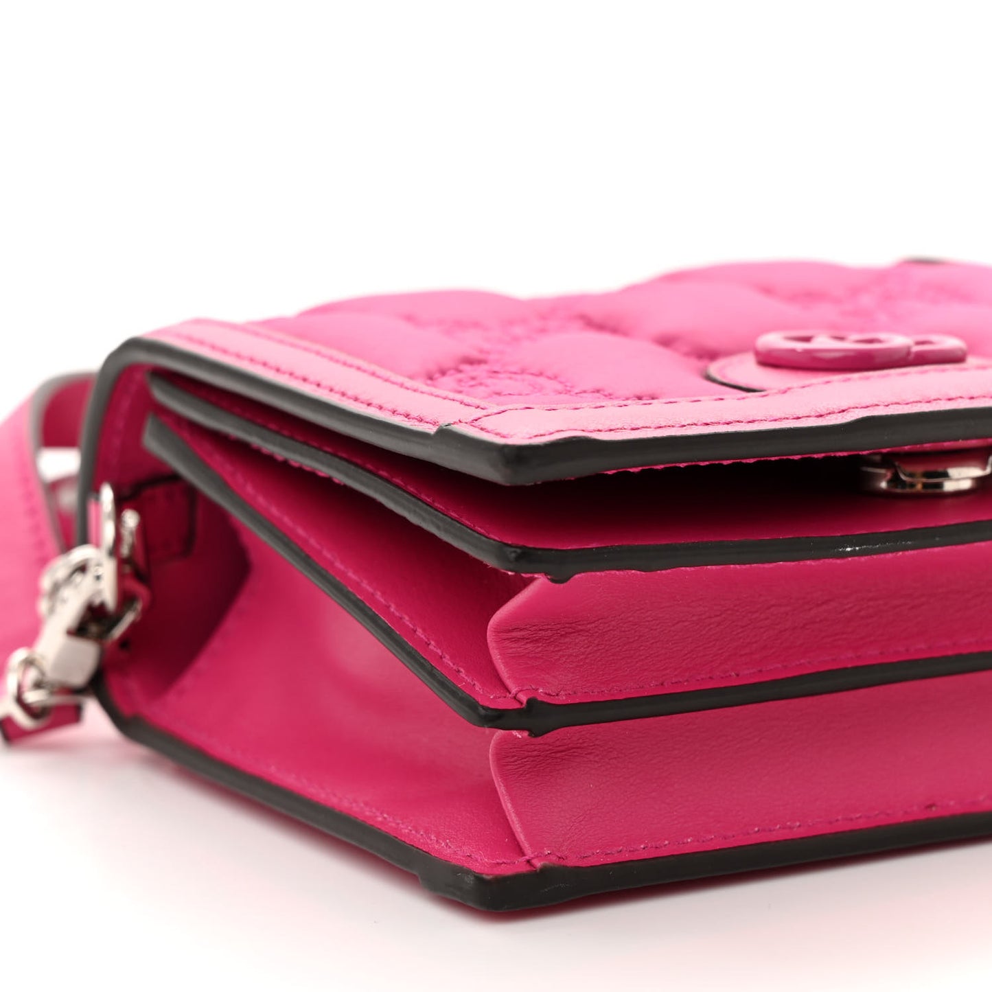 Nylon Calfskin Enamel GG Matelasse Mini Chain Bag Lovely