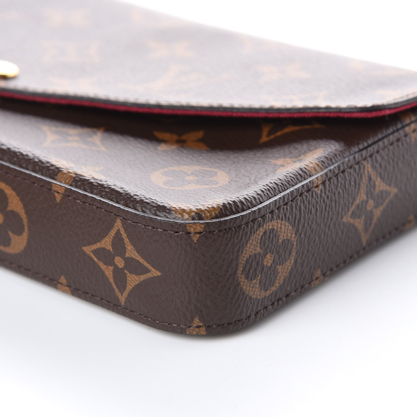 Monogram Pochette Felicie Chain Wallet Fuchsia