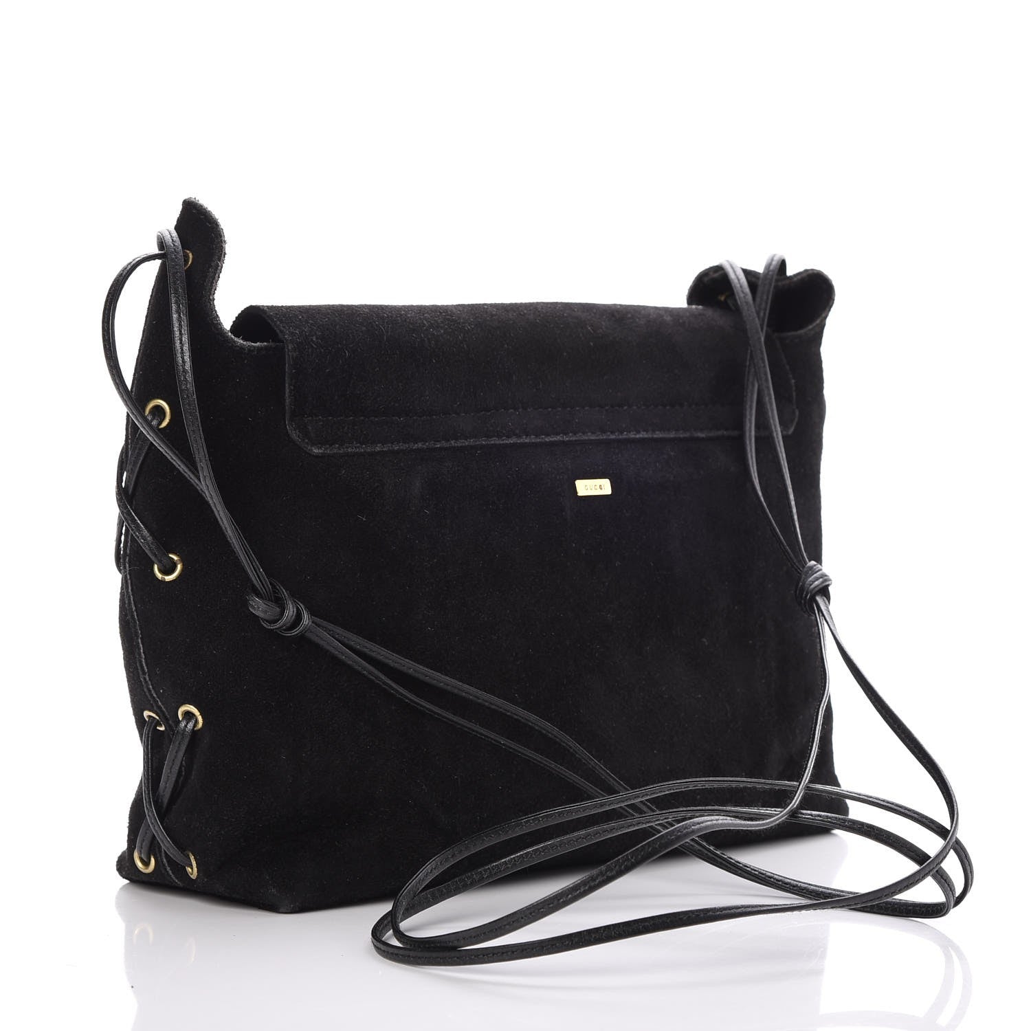 Gucci Suede Lovely Heart Shoulder Bag Black 3 of 7