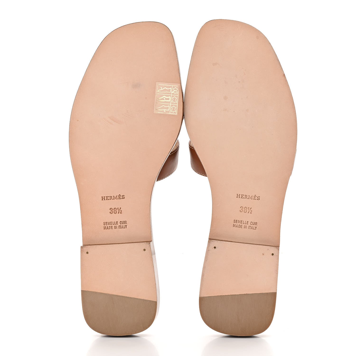 Hermes Box Calfskin Oran Sandals 38.5 Gold 5 of 7