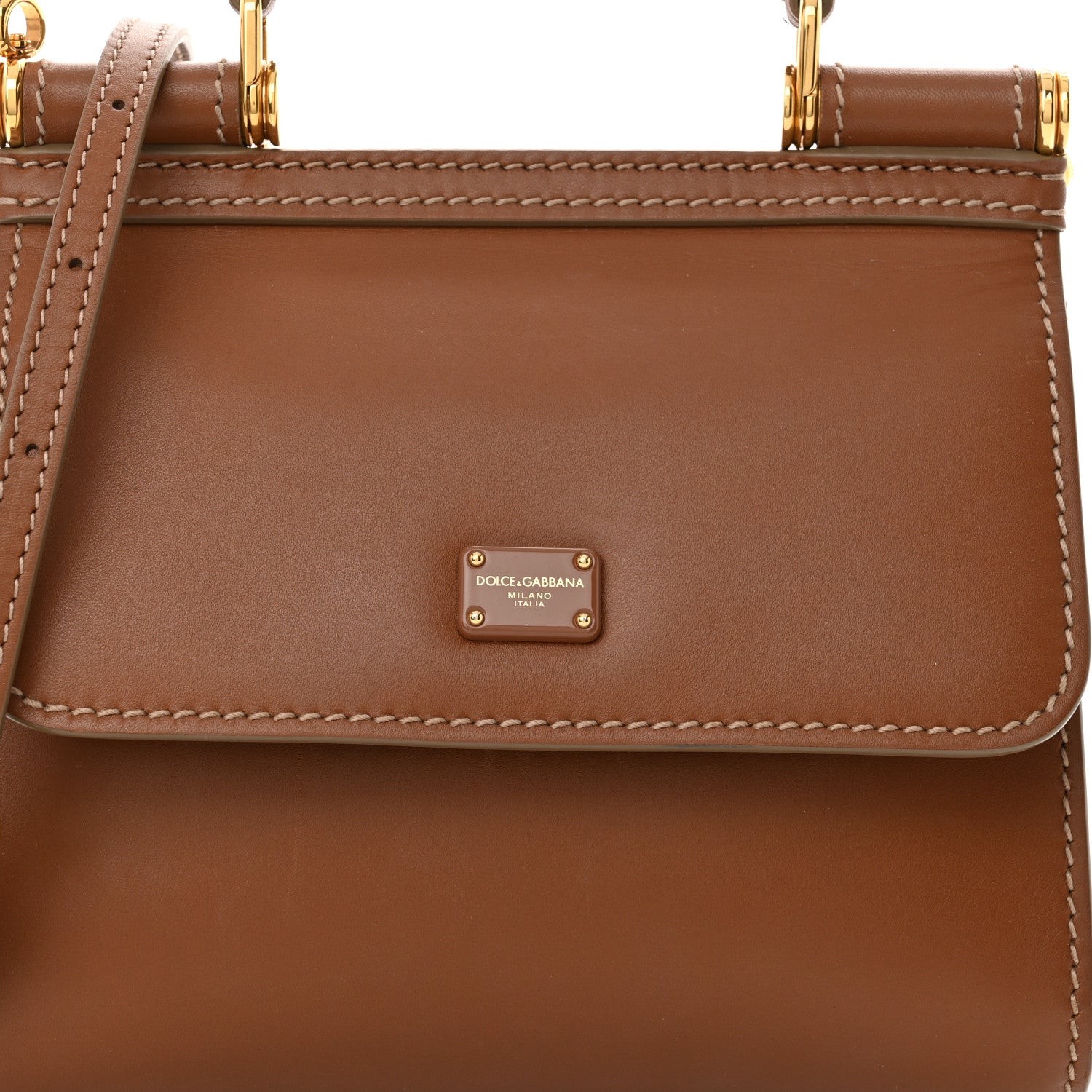 Dolce & Gabbana Vitello Morbido Mini Sicily 58 Bag Tan 10 of 17