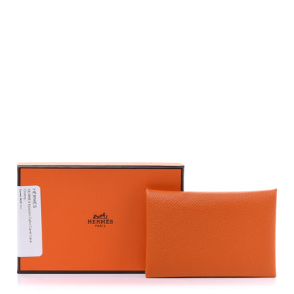 Hermes Epsom Calvi Card Case Orange 8 of 8