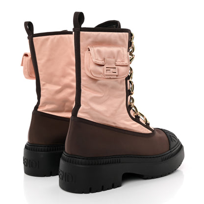 Fendi Nylon Baguette Domino 50mm Biker Boots 41 Baby Pink Nolita 4 of 12
