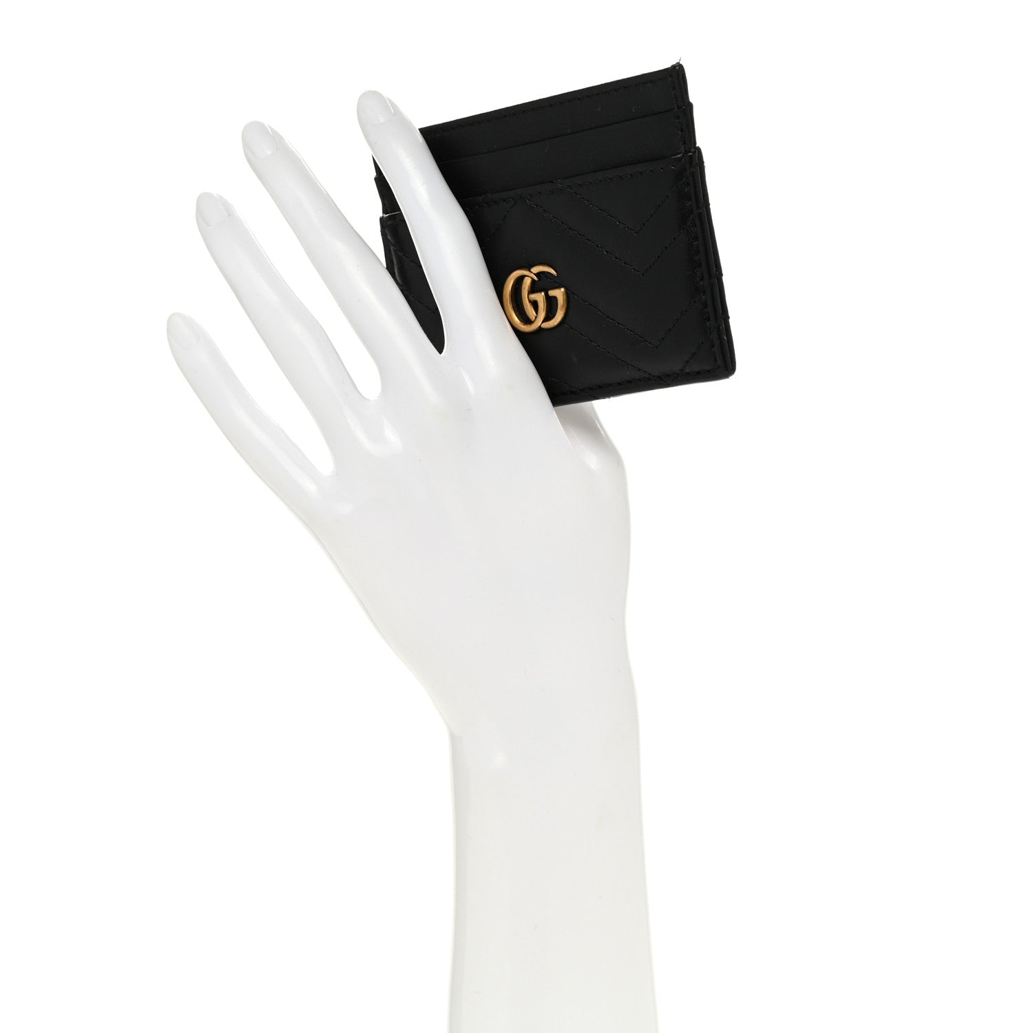 Gucci Calfskin Matelasse GG Marmont Card Holder Black 2 of 7
