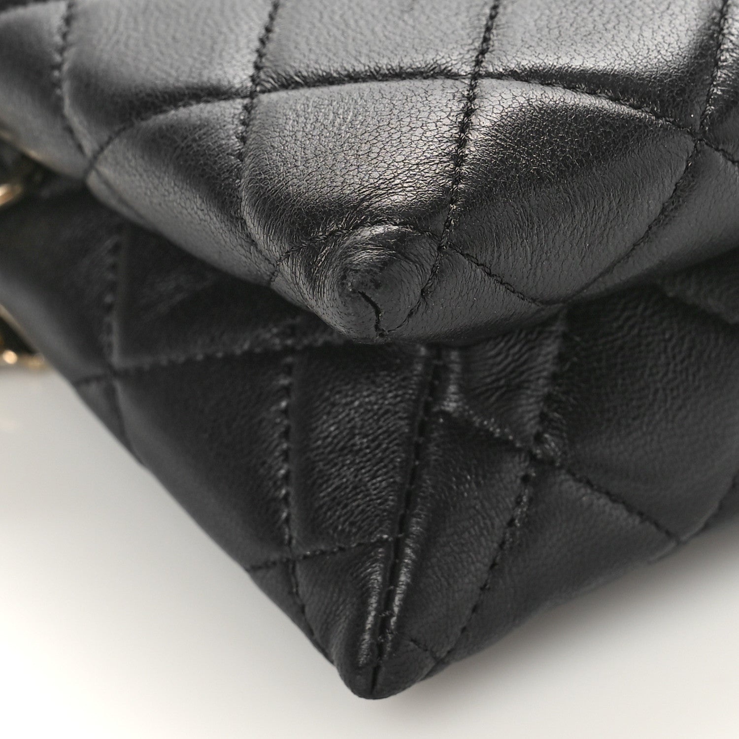 Chanel Lambskin Coco Charms Quilted Pouch Bag Black 8 of 9