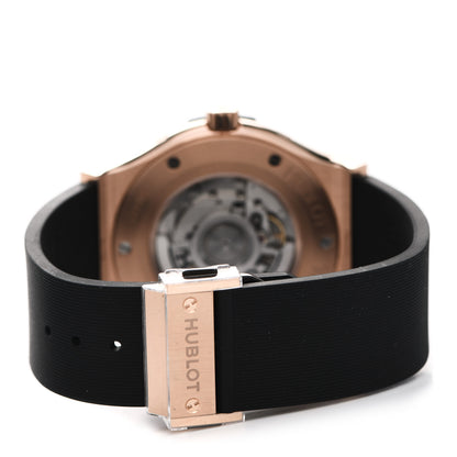 Hublot 18K Rose Gold Alligator 45mm Classic Fusion Aerofusion Moonphase Watch Black 517.0X.0180.LR 3 of 5