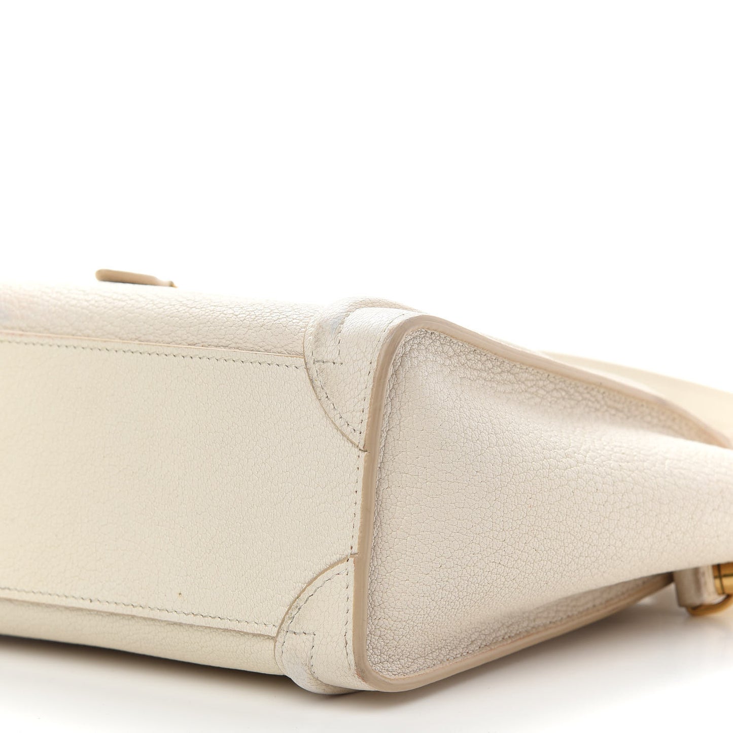 Drummed Calfskin Nano Luggage Ivory