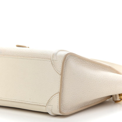 Celine Drummed Calfskin Nano Luggage Ivory 9 of 20