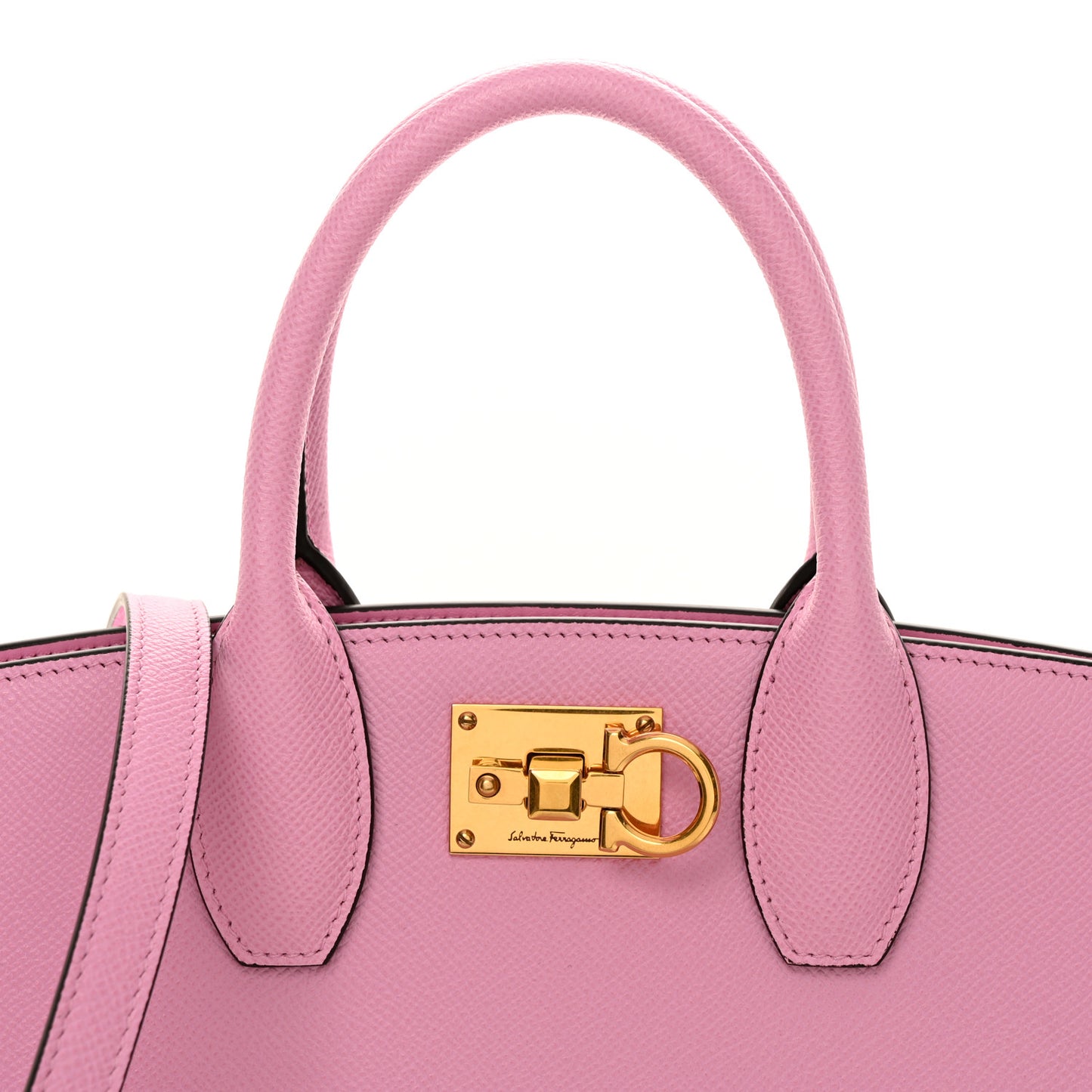 Hammered Calfskin Medium The Studio Box Bag Flamingo