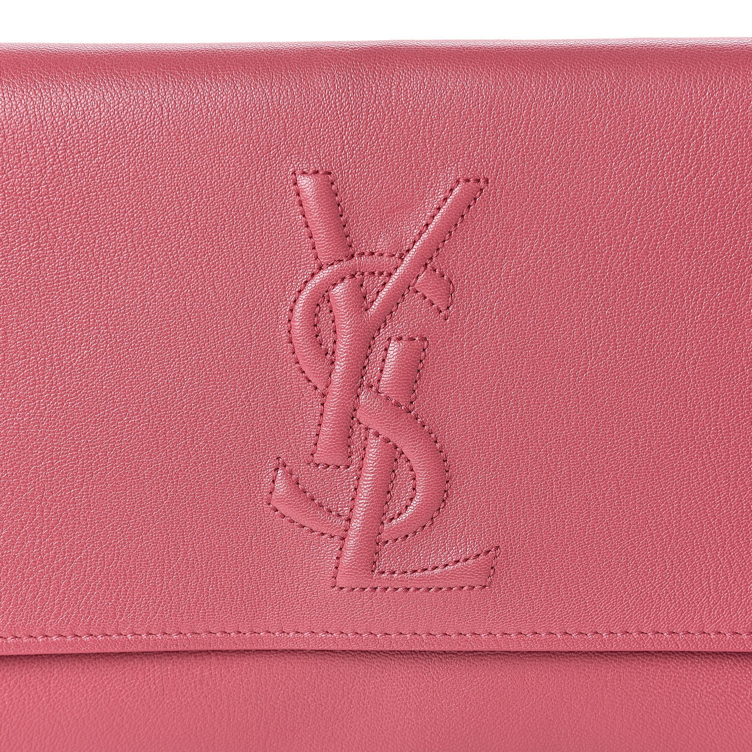 Saint Laurent Calfskin Monogram Large Belle De Jour Clutch Pink 5 of 11