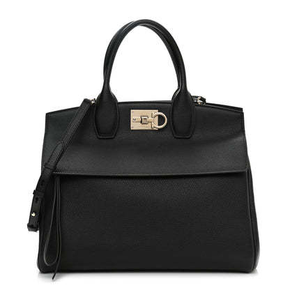 Salvatore Ferragamo Calfskin Medium Studio Bag Black 1 of 7