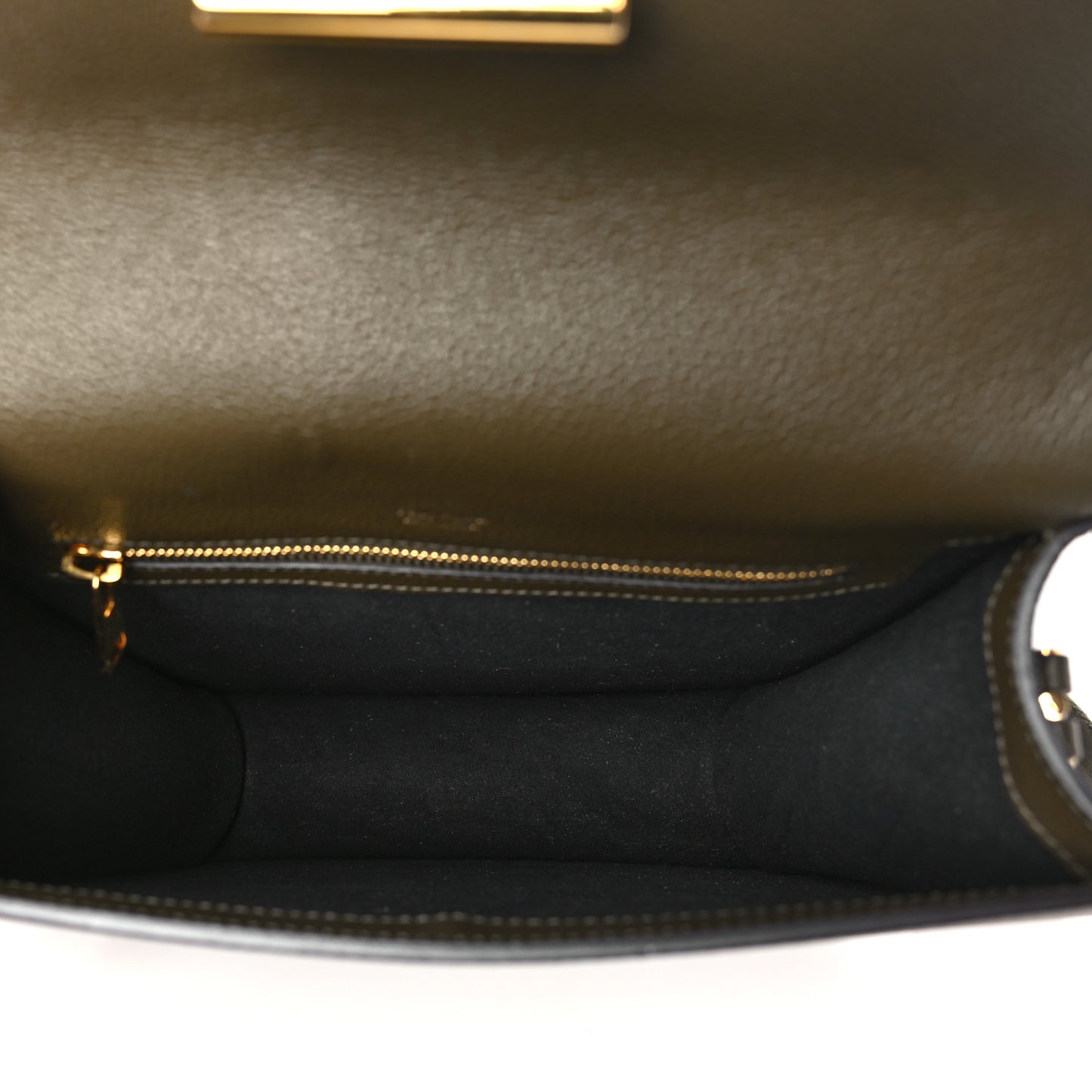 Calfskin Small T Clasp Tara Crossbody Bag Military Green