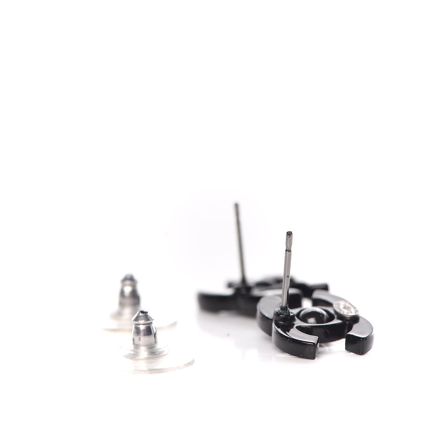 Resin CC Mademoiselle Earrings Black