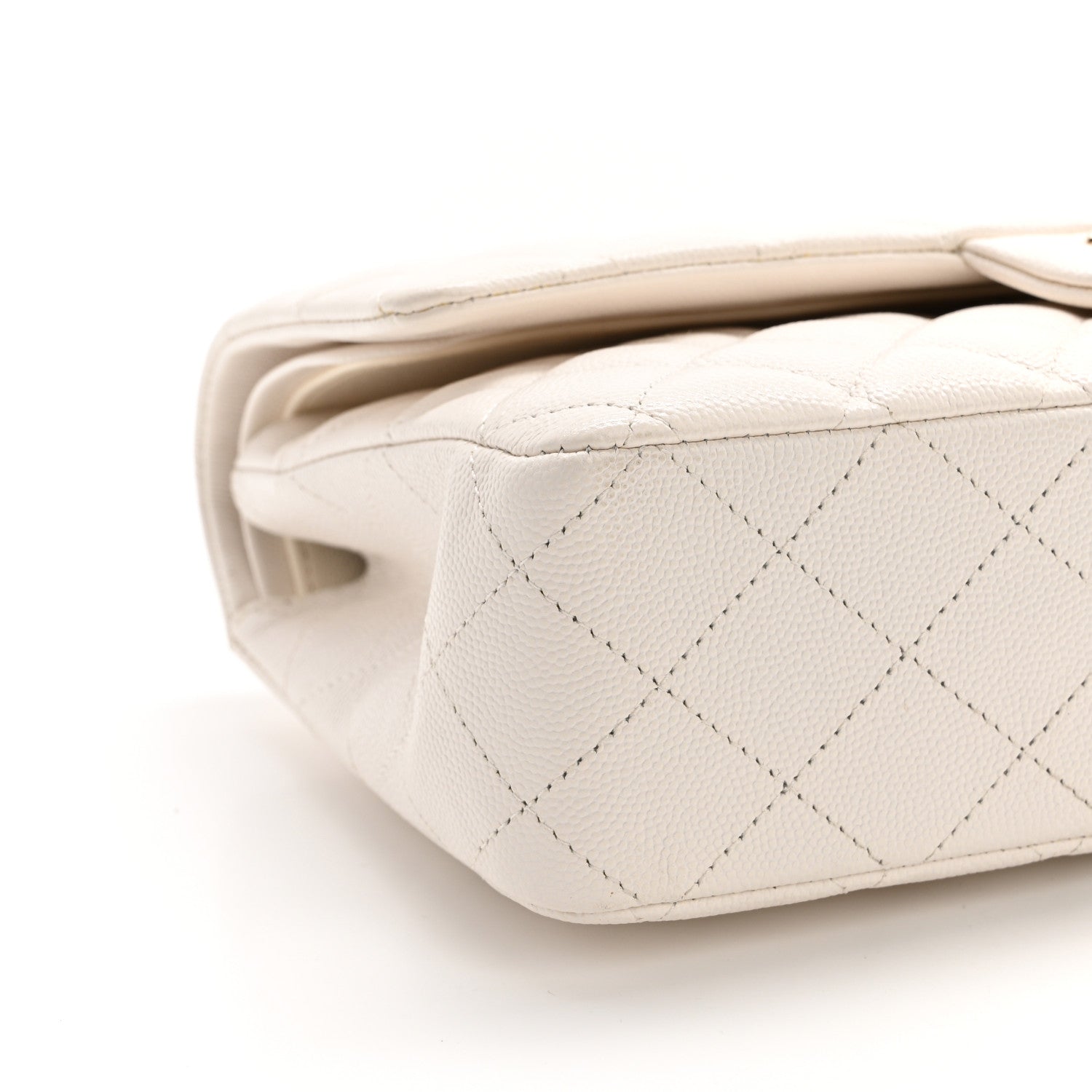 Chanel Caviar Quilted Medium Double Flap White 9 of 12