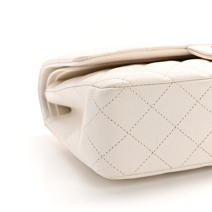 Chanel Caviar Quilted Medium Double Flap White 9 of 12