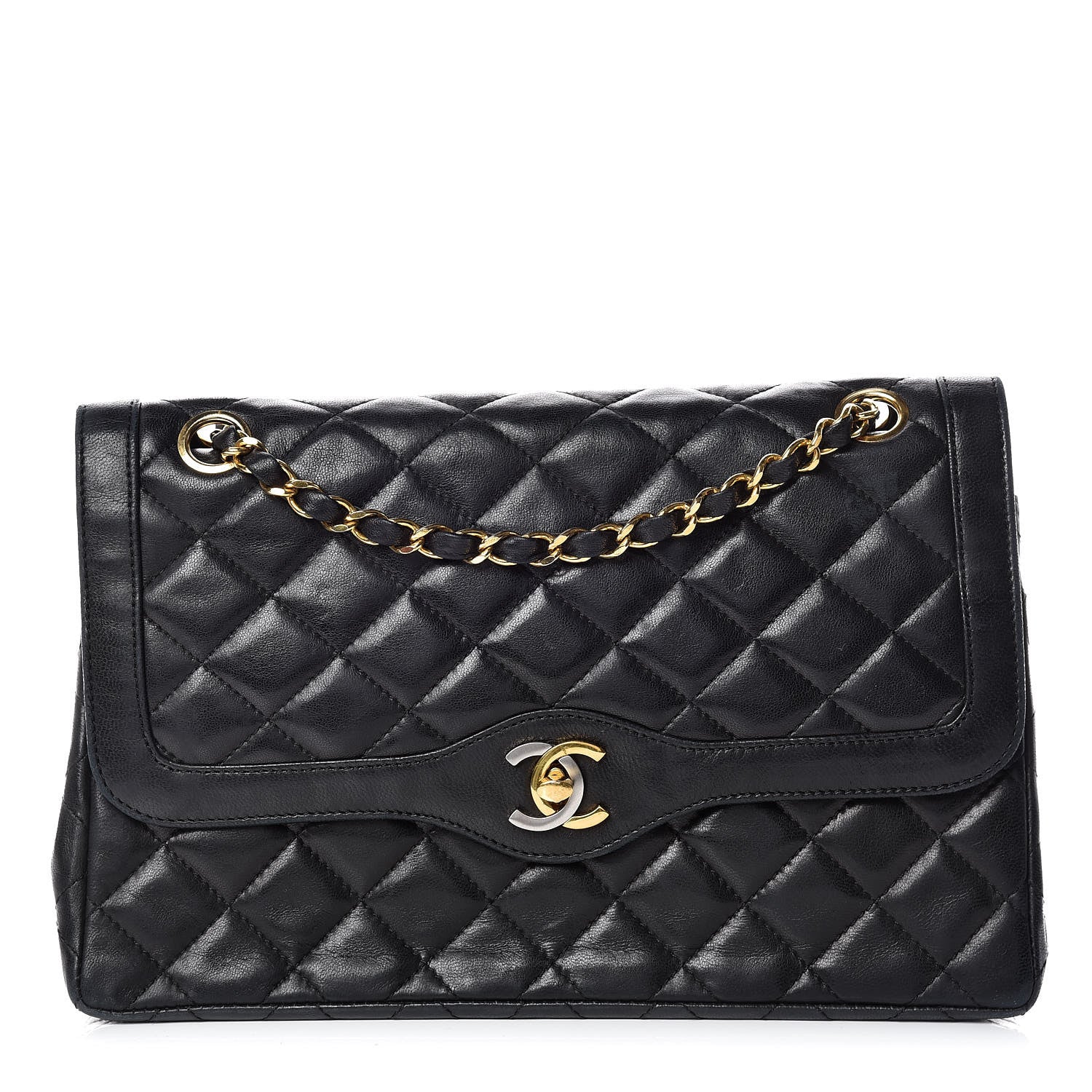Chanel Lambskin Quilted Medium Double Flap Black 1 of 17