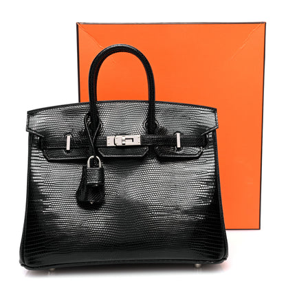 Hermes Lizard Birkin 25 Black 11 of 11