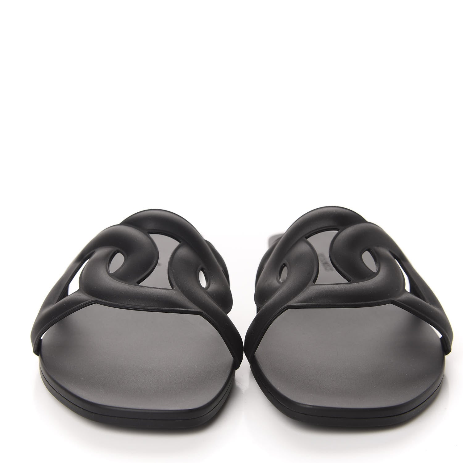 Hermes Rubber Aloha Sandals 37 Black 2 of 10