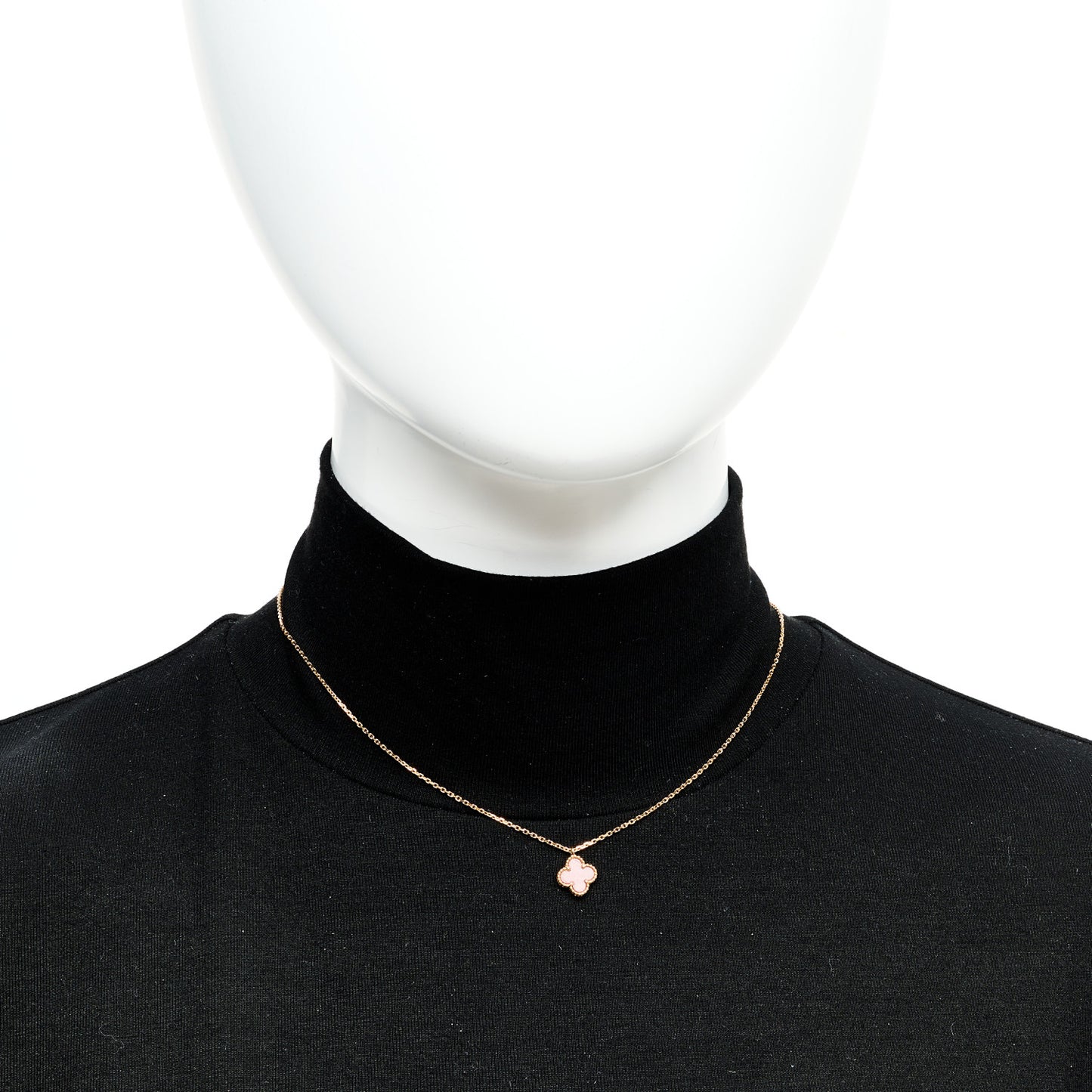 18k Rose Gold Carnelian Sweet Alhambra Heart Pendant Necklace