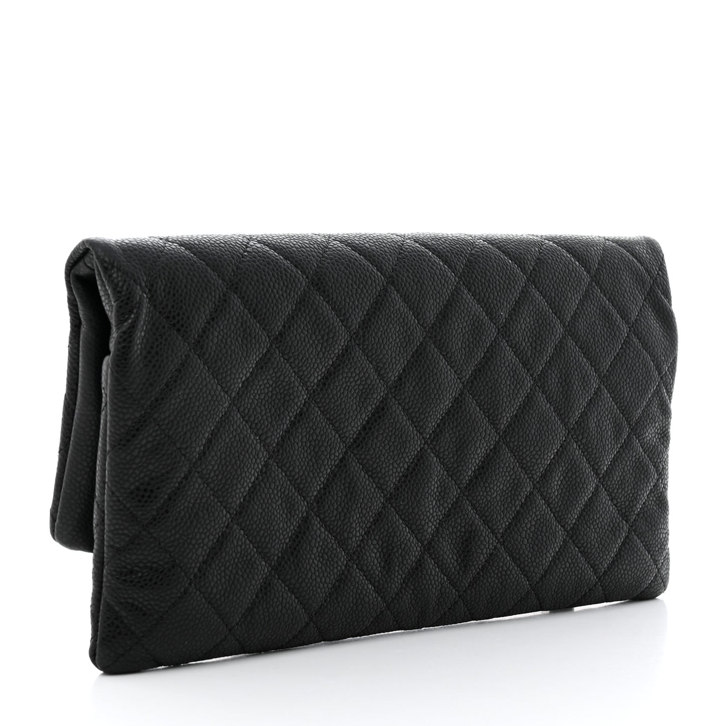 Caviar Quilted CC Beauty Clutch Black