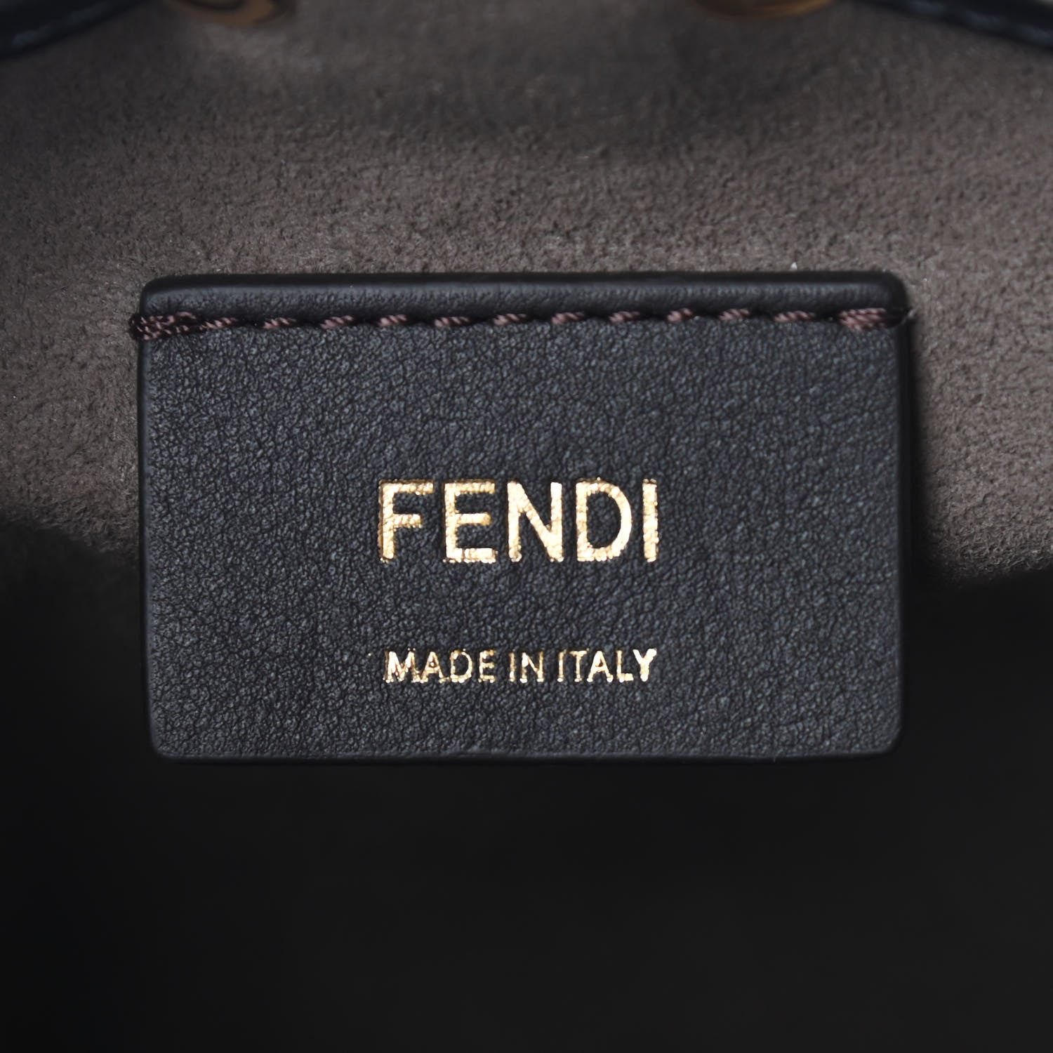 Fendi Vitello Liberty F is Fendi FF 1974 Embossed Mini Mon Tresor Bucket Bag Black 6 of 9