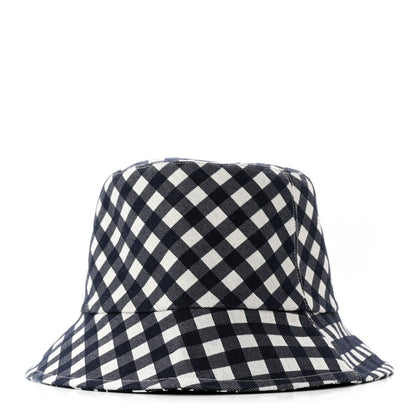 Christian Dior Gingham Reversible Teddy-D Brim Bucket Hat 58 Black White 1 of 15