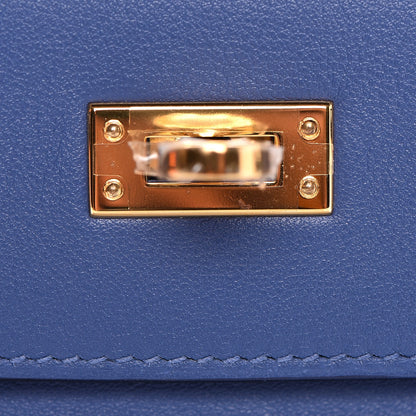 Hermes Swift Kelly Pochette Clutch Bleu Brighton 12 of 27
