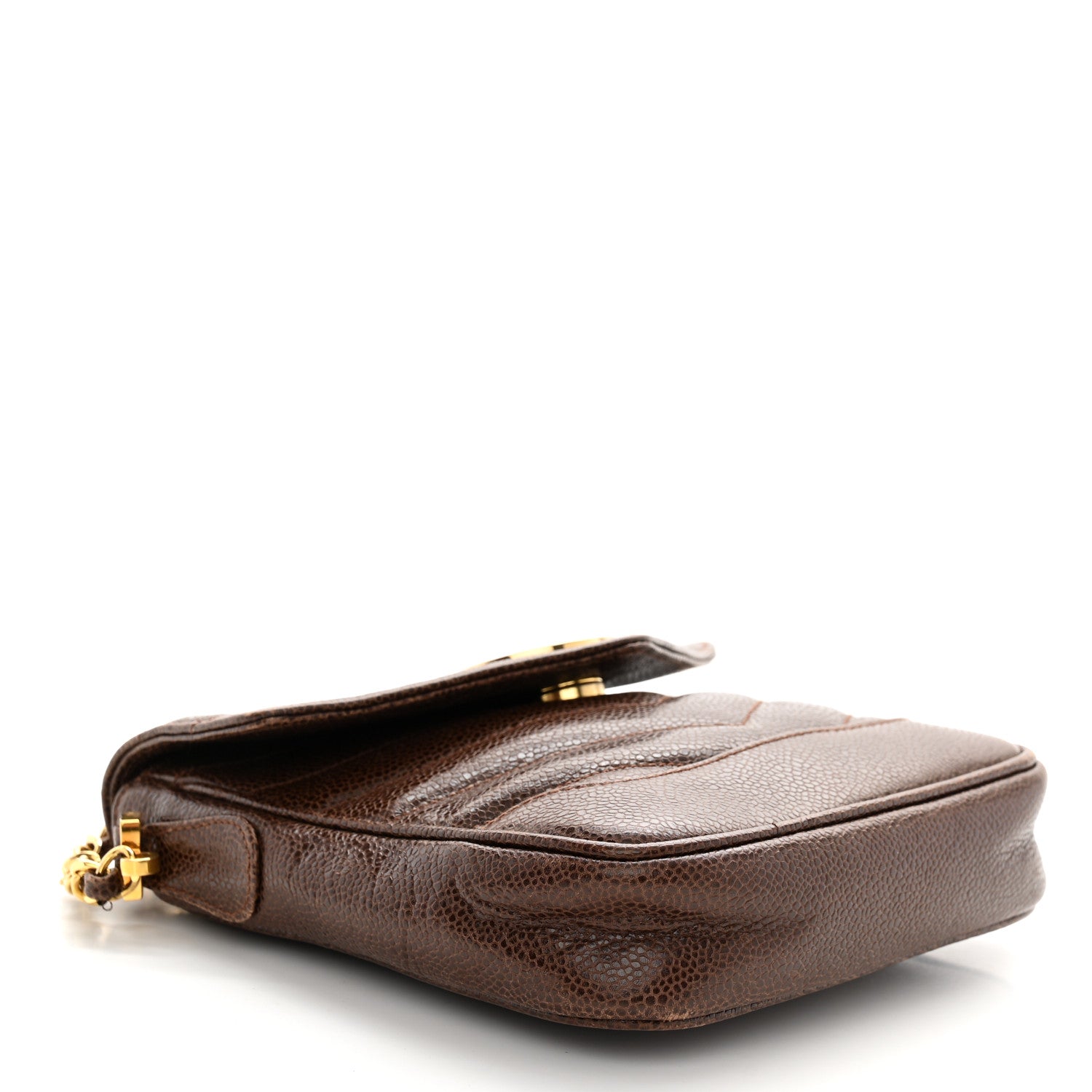 Chanel Caviar Chevron Envelope Flap Bag Brown 4 of 11
