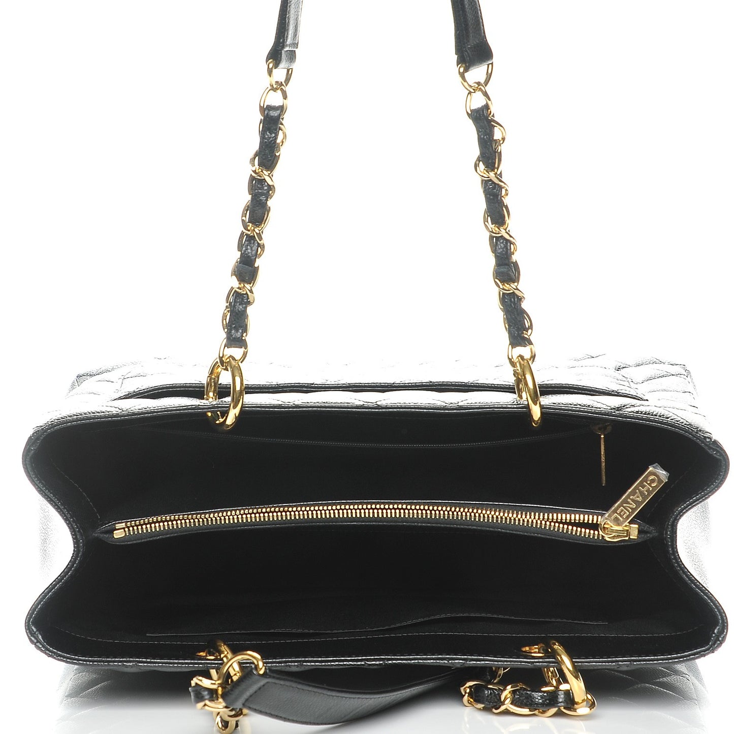 Caviar Quilted Grand Shopping Tote GST Black