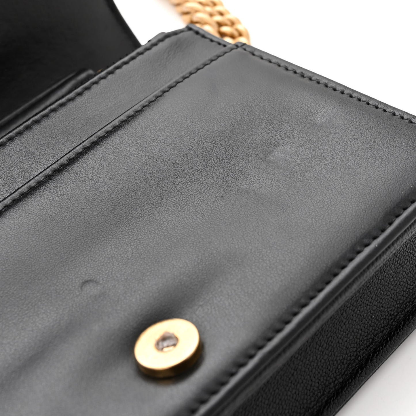 Caviar Quilted Chain Around Boy Wallet On Chain WOC Black
