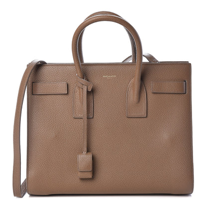 Saint Laurent Grained Calfskin Small Sac De Jour Taupe 1 of 9