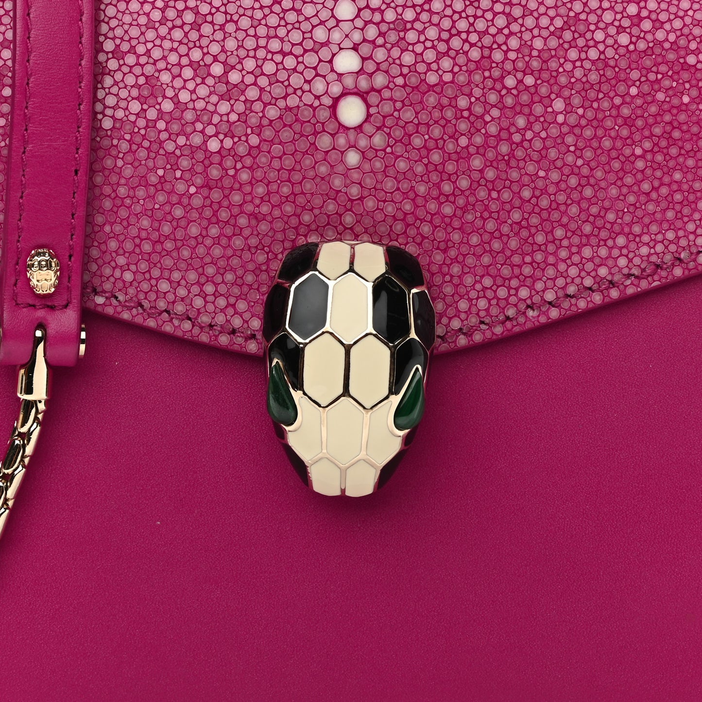 Calfskin Galuchat Serpenti Forever Crossbody Pink