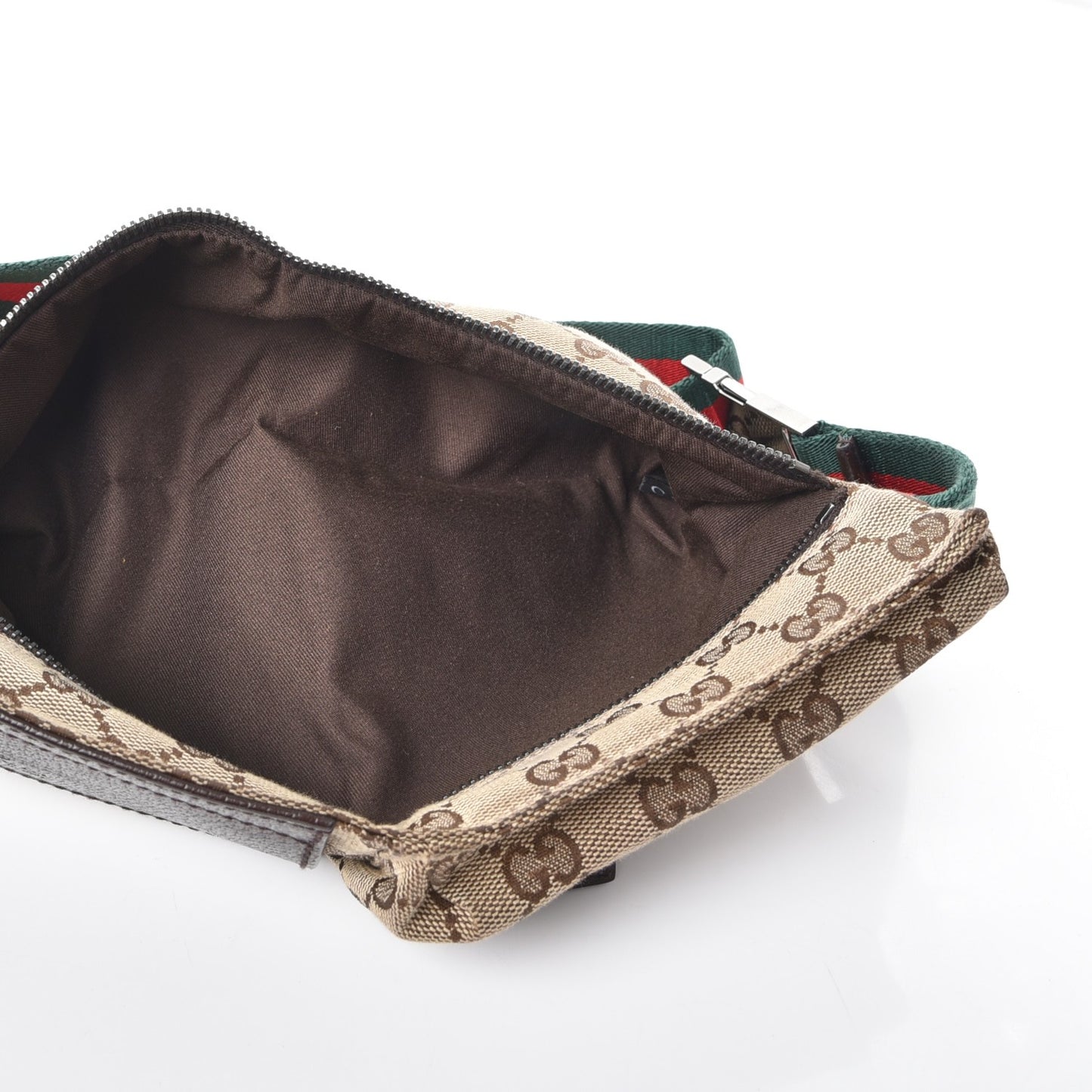 Monogram Web Belt Bag Dark Brown