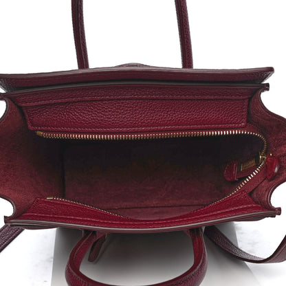 Celine Drummed Calfskin Nano Luggage Acai 3 of 4