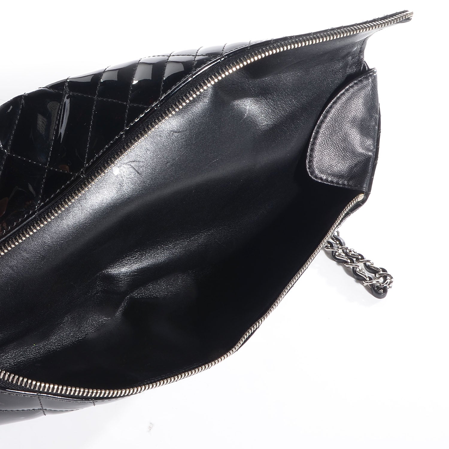 Chanel Patent Geometric Quilted Large Kaleidoscope Clutch Black 5 of 7