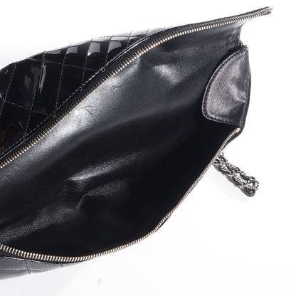 Chanel Patent Geometric Quilted Large Kaleidoscope Clutch Black 5 of 7