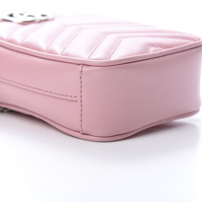 Gucci Calfskin Matelasse Mini GG Marmont Crossbody Bag Wild Rose 9 of 11