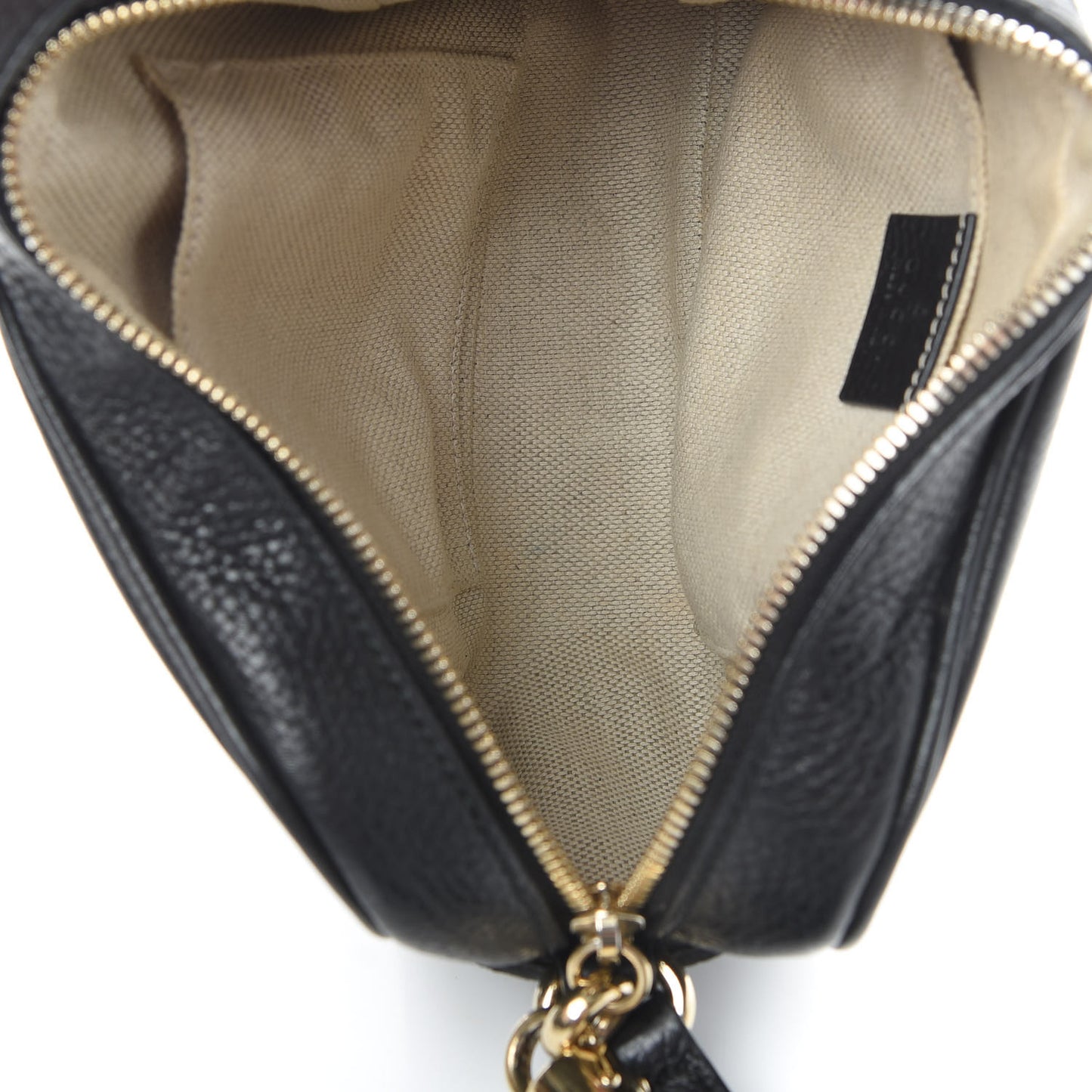 Pebbled Calfskin Small Soho Disco Bag Black