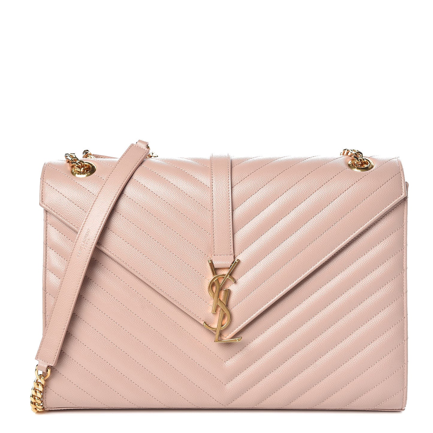 Grain De Poudre Matelasse Chevron Large Monogram Satchel Rose Antic