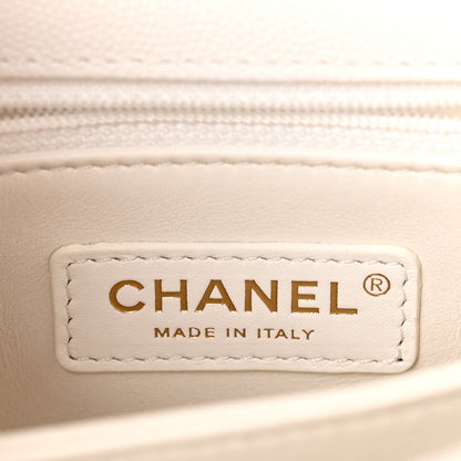 Chanel Caviar Quilted Mini Coco Handle Flap White 6 of 10