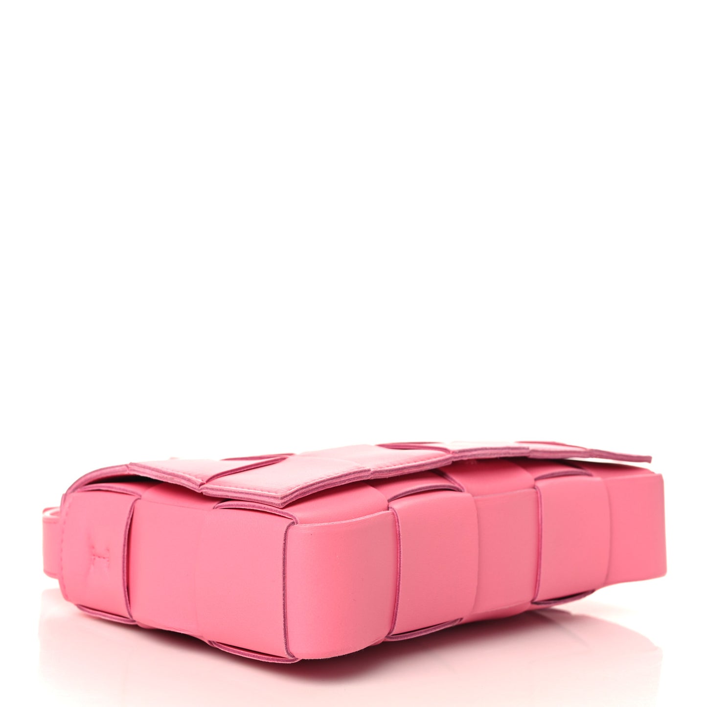 Lambskin Maxi Intrecciato Cassette Crossbody Bag Pink