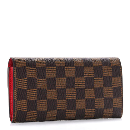 Louis Vuitton Damier Ebene Emilie Wallet Red 3 of 10