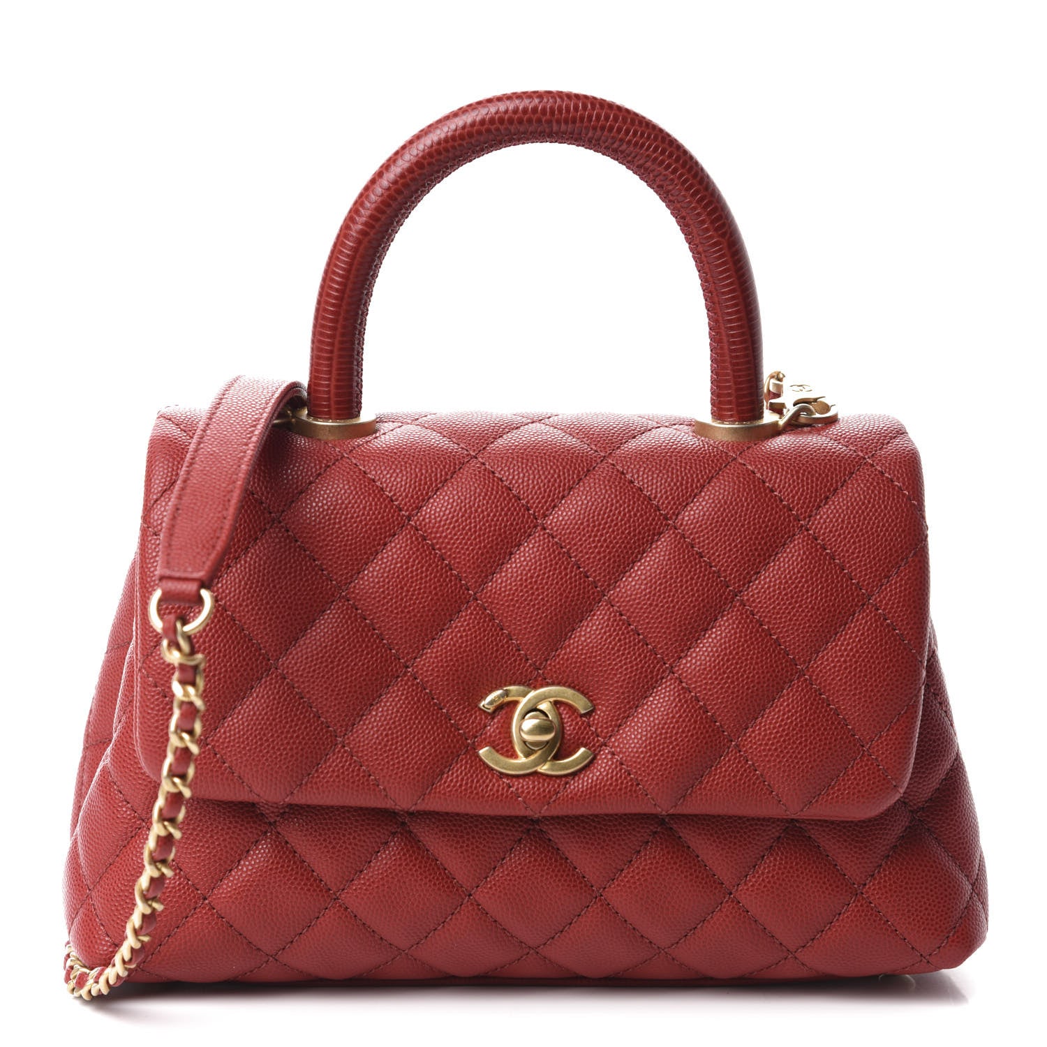 Chanel Caviar Quilted Mini Coco Handle Flap Dark Red 1 of 11