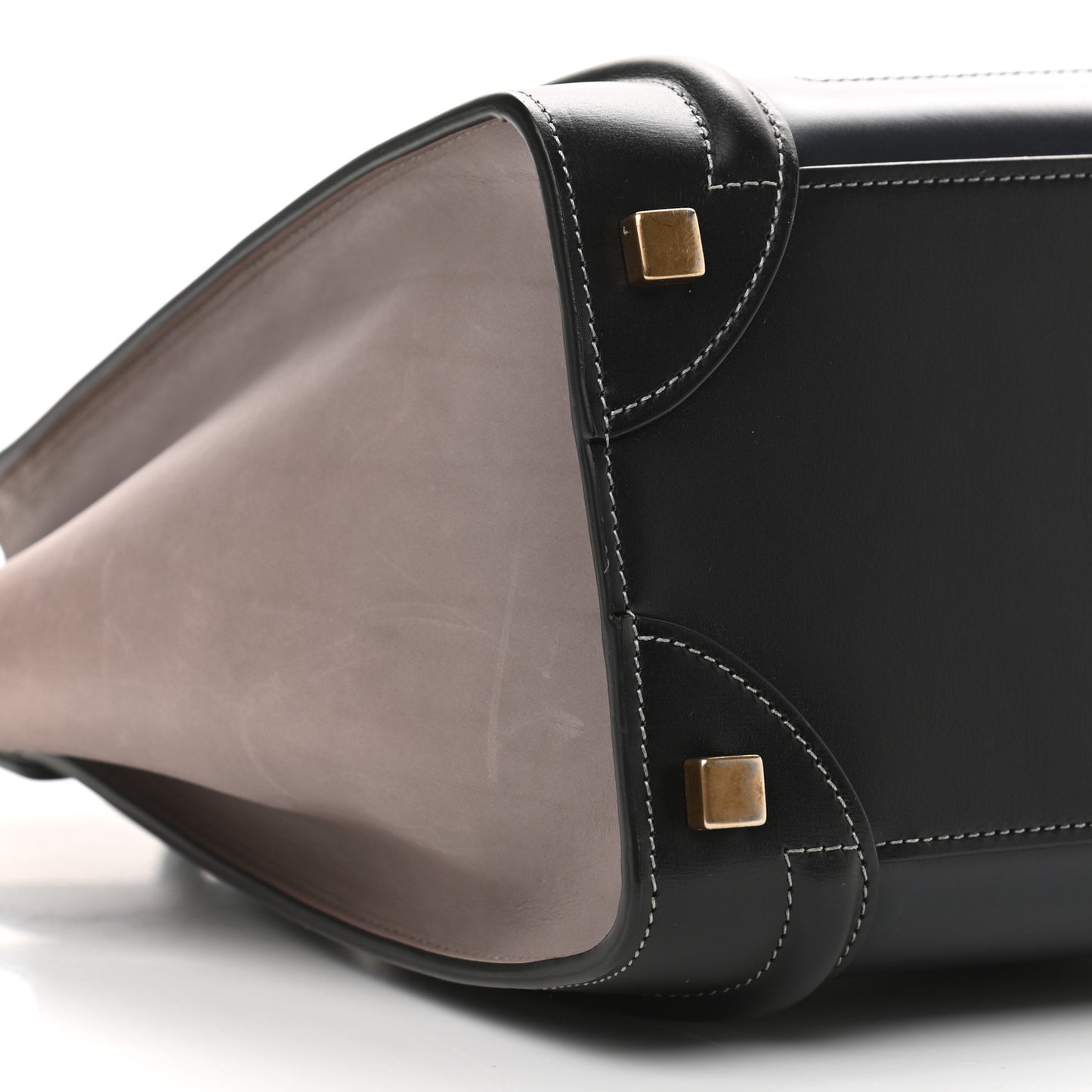 Glazed Calfskin Micro Tri-Color Luggage Dark Blue