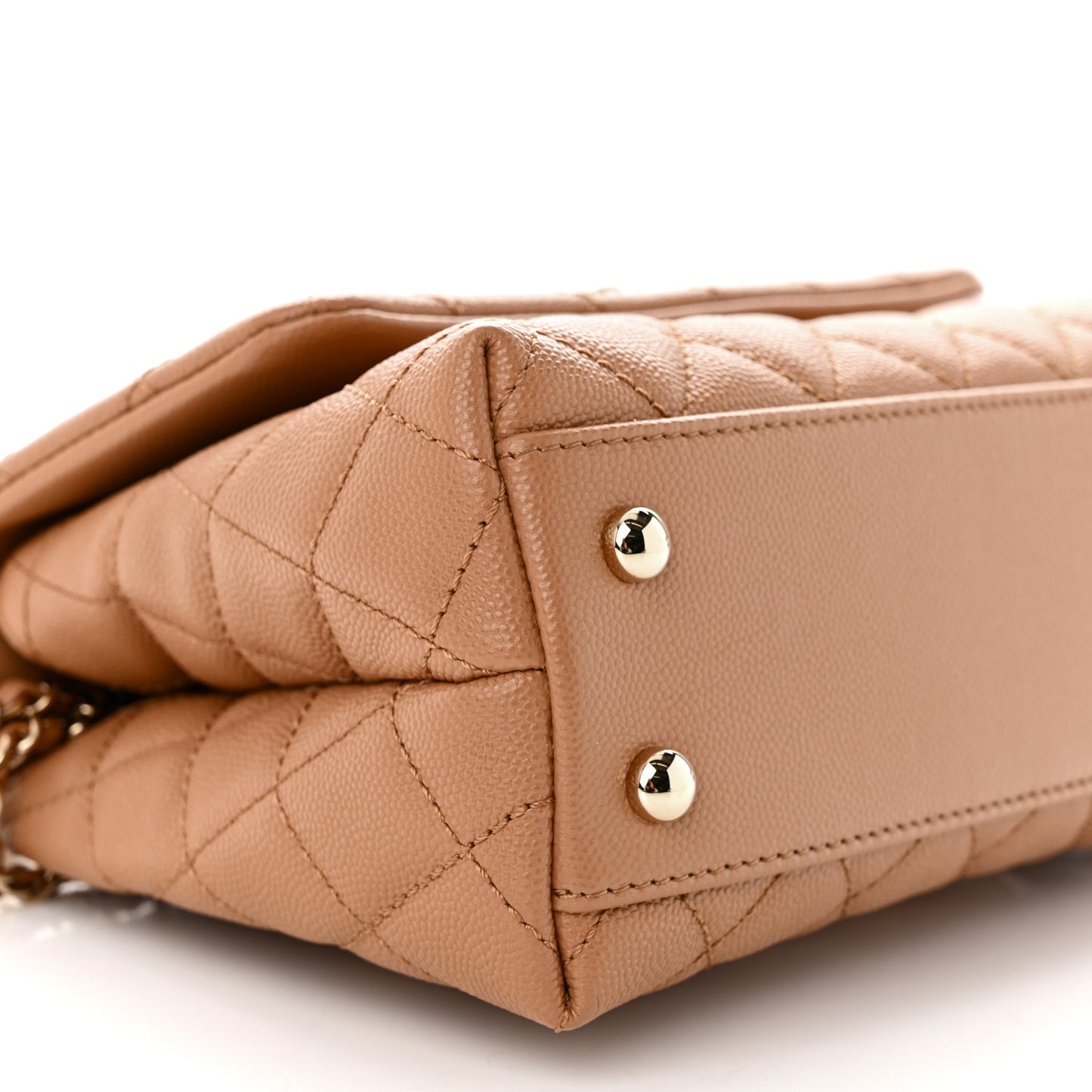 Caviar Quilted Mini Coco Handle Flap Brown