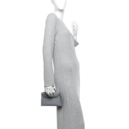 Hermes Madame Calfskin Mini Kelly Sellier 20 Gris Pantin 2 of 11