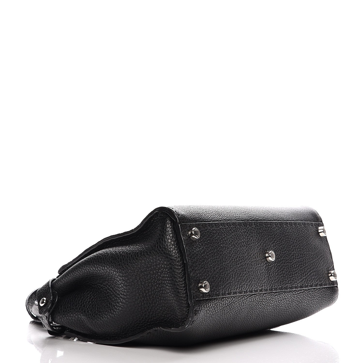 Fendi Cuoio Romano Selleria Bi-Color Medium Peekaboo Iconic Satchel Black Mou 5 of 12