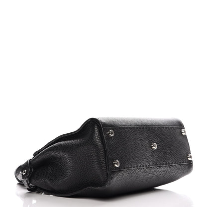 Fendi Cuoio Romano Selleria Bi-Color Medium Peekaboo Iconic Satchel Black Mou 5 of 12