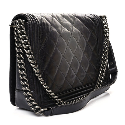 Chanel Goatskin Ombre Faded Quilted Large Boy Flap Grey 3 of 13