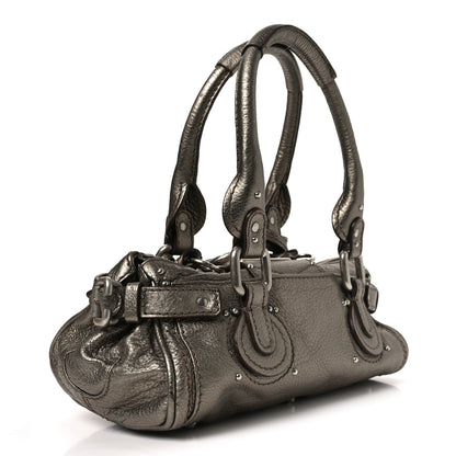 Chloe Metallic Calfskin Small Paddington Satchel Acier 3 of 10